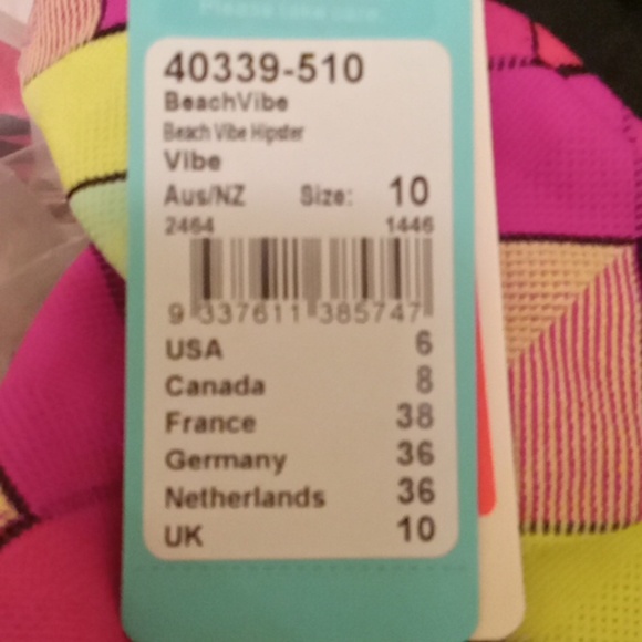 SEAFOLLY Bikini Bottom Women New US Size 6  Swimwear Beach Vibe Hipster Colorful - Picture 11 of 11